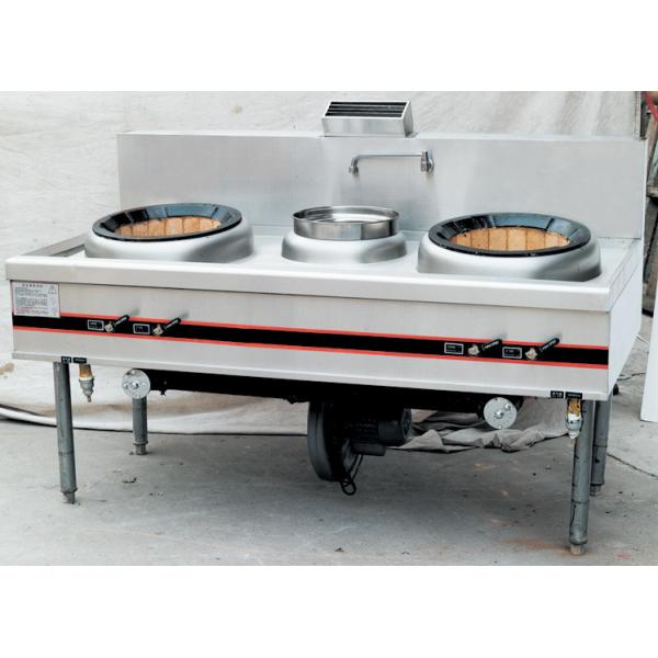 Quality Commercial Gas Two Burner Cooking Range 1900mm For Hotel , Stainless Steel for sale
