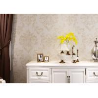 China Eco - friendly Embossed Vinyl Wall Coverings , Silver Damask Pattern Wallpaper factory
