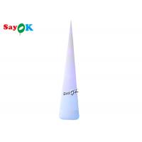 China 7m 23ft White Led Inflatable Traffic Cone With Colors Changing Lights factory