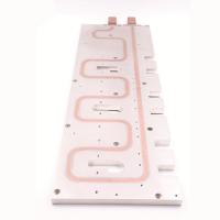 China Flat Copper Pipe Heat Sink Water Cooling Plate For Electrical Devices factory