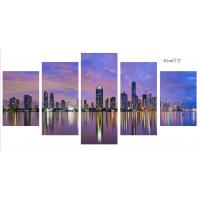 China City Night Scenery Living Room Canvas Art , Popular Stretched Canvas Wall Art factory