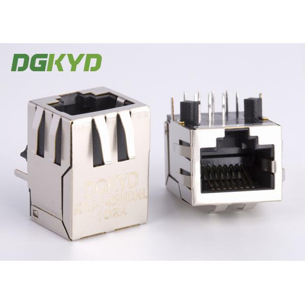 Quality Right Angle 10 / 100 BASE RJ45 Modular Jack With Transformer Ethernet Cable Connector for sale