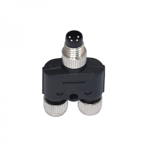 Quality 4pins Circular M8 Waterproof Connector Male Y Type Splitter Assembly Straight for sale