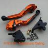China Aluminum Alloy Motorcycle Handle Bars Brake Levers Clutch Orange Color factory