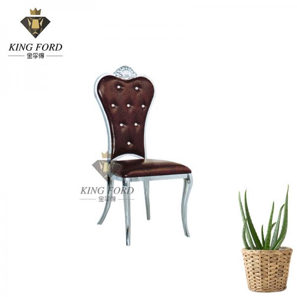Quality 201 Stainless Steel Stainless Steel Chairs With Button Back 43*50*90cm for sale