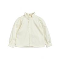 China Little Girls Cotton Woven Ruffle Neck Blouse Long Sleeve Button Up For Summer Autumn factory