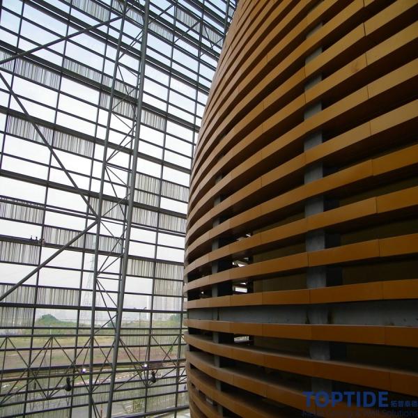 Quality Wood Looks 2.5mm PVDF Coating Metal Ceiling Grid Systems For Hall for sale