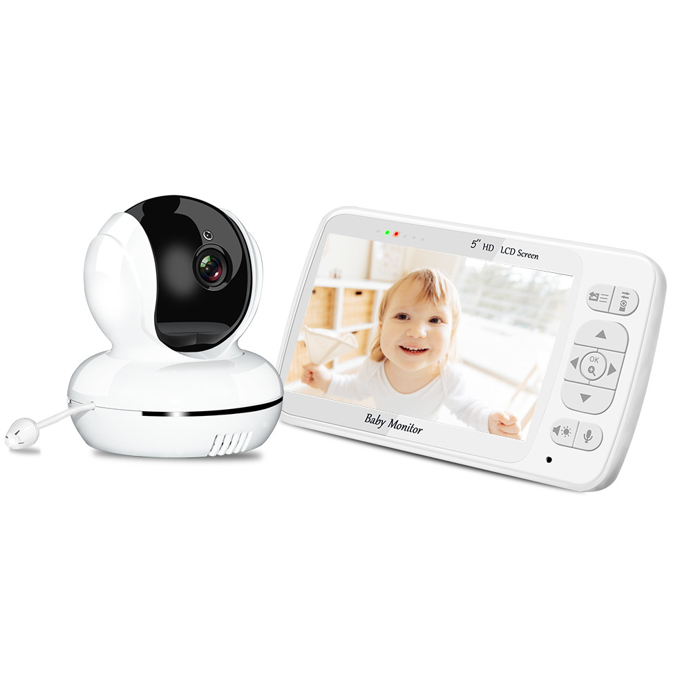 China HD Night Vision Digital Video Monitor Remote Swivel 5 Inch Wireless Baby Monitor factory