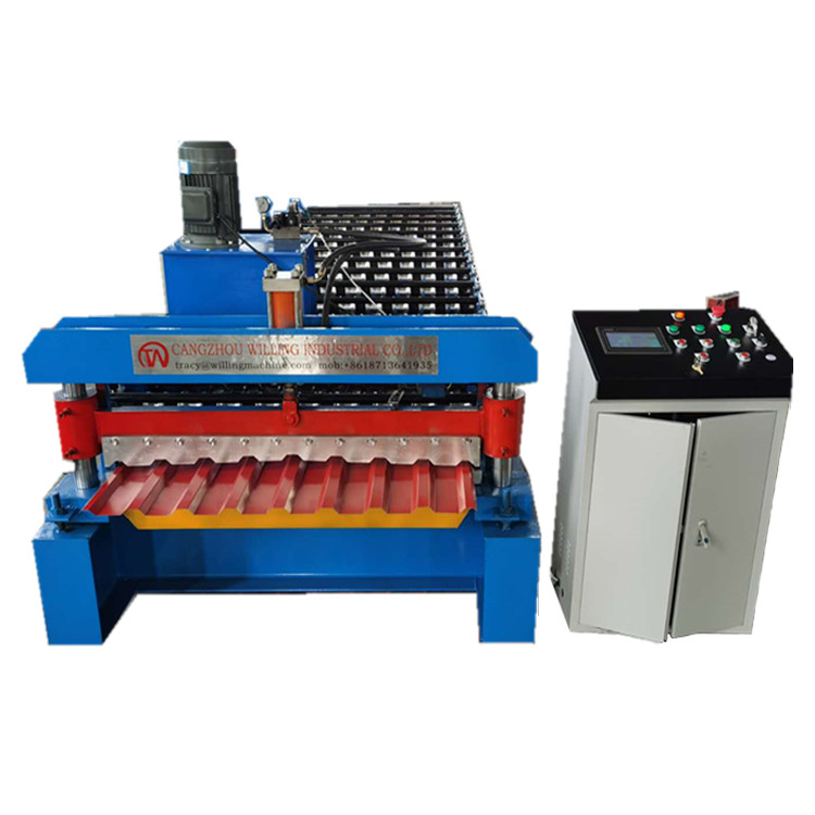 China Trapezoidal PPAL 0.8mm Metal Sheet Roll Forming Machine Automatic factory