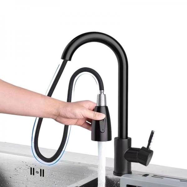 Quality Zinc Alloy Pull Out Sink Faucet Telescopic Kitchen Tap 360 Degree Rotatable for sale