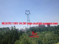 China MEGATRO 110KV 1A4 ZM1 single circuit light suspension tower factory
