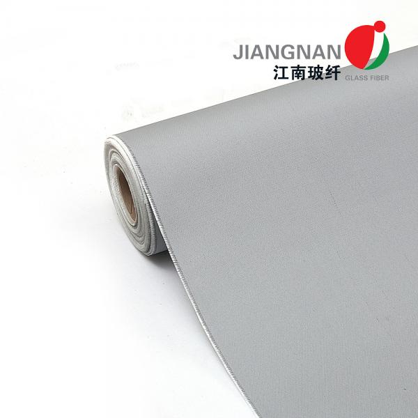 Quality 0.5mm Grey Satin PU Coated Thermal Insulation Jackets Fiberglass Fabric for sale