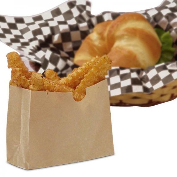 Quality Brown Paper Food Bags / Kraft Paper Snack Sacks Gusseted Type Grease Resistant for sale