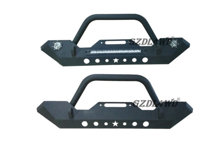 China Solid 4x4 Front Bumper Guard Jeep Wrangler JK With Black Powder Coated Steel factory