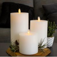 China Led Candles For Wedding Centerpieces Flameless Elegant Christmas Light Wax Wedding Candle Pillars factory