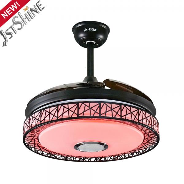 Quality 4000K 6000K Retractable Blade Ceiling Fan Chandelier Color Changing for sale