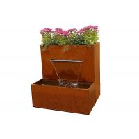 Quality Waterfall Herb Planter Corten Steel Water Feature For Outside Garden Decor for sale