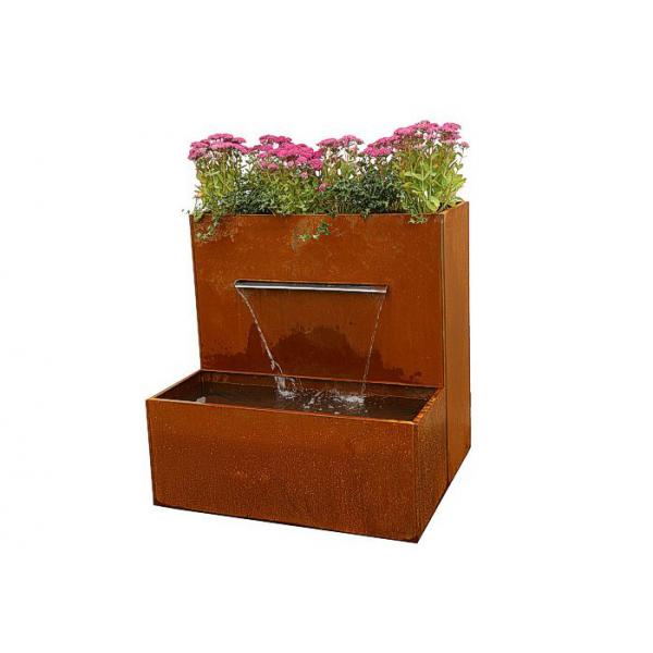 Quality Waterfall Herb Planter Corten Steel Water Feature For Outside Garden Decor for sale