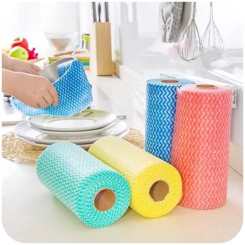 Quality BSCI Washable Spunlace Cleaning Wipes Cloths Roll Nontoxic Disposable for sale