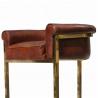 China Gold Plated  Vintage Leather Bar Chairs Bar Stool With Stainless Steel Legs factory