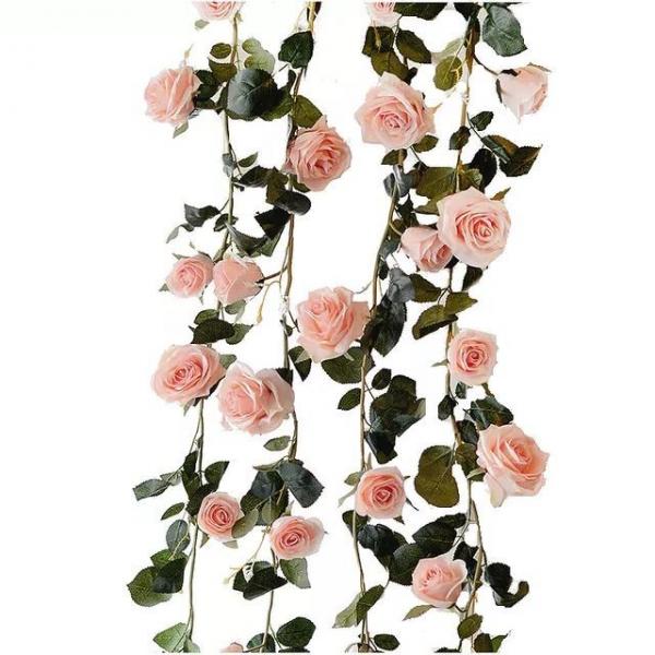 Quality Rattan Artificial Plastic Flowers Simulated Rose Vine Ceiling Plants for sale