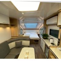 China Comfortable Caravan Travel Trailer Interior Height Compact Camper Trailer factory