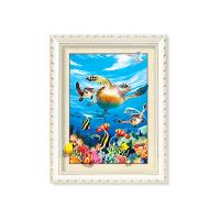 China Home Decoration 3D Lenticular Printing Service 12x16 Inch Framed Dolphin Picture Wall Arts factory