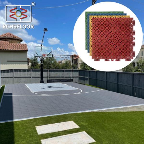 Quality 304.8mm*304.8mm Tennis Court Tiles Outdoor PP Basketball Court Flooring for sale