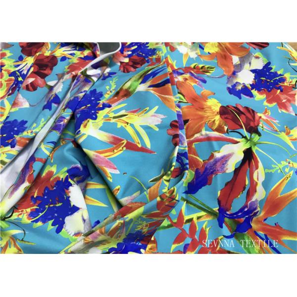 Quality Mini Floral Printed Bikini Fabric Material , 180gsm Lycra Bathing Suit Fabric for sale