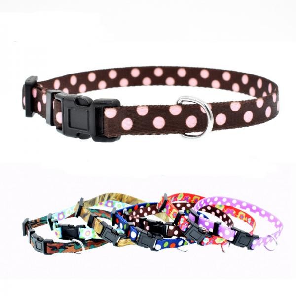 Quality Adjustalbe Personalized Nylon Dog Collar Easy Clean With Reflective Line for sale