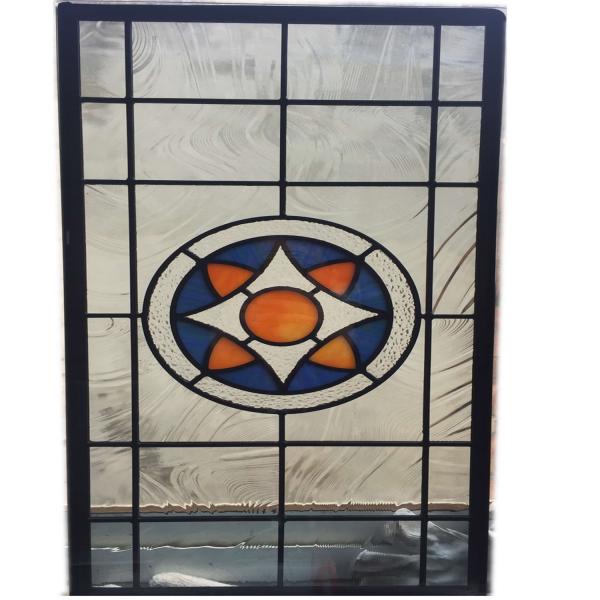 Quality 650MM 35CM Stained Diamond Leaded Glass Cabinet Windows Satin Nickel for sale