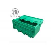 China Recycled Green Plastic Storage Boxes With Lids Hinged , Attached Lids Container 500 X 330 X 236mm factory