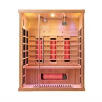 Quality Wooden Hemlock 3 Person Far Infrared Sauna With Colorful Light 2100 Watt for sale