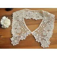 China Cotton Bridal Neckline Lace Collar Applique , Floral Embroidery Lace Collar factory