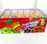 China 8g Colorful Multi Fruit Flavor Twist Lollipop Sweet And Healthy with Fluorescent sticks factory