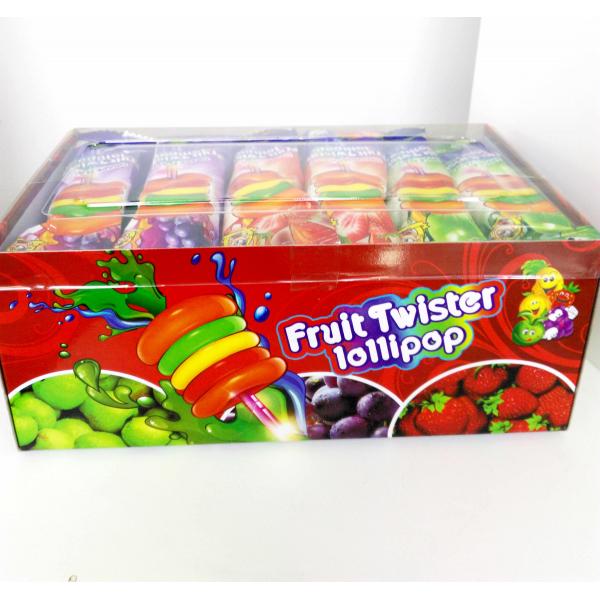 Quality Fruit Twister Lollipop Funny Shape Healthy Hard Candy Sweet And Delicious for sale