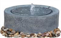 China Black Marble Cast Asian Buddha Water Fountain Outdoor In Chinese Stone Mill Shape factory