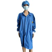 China ESD Dustproof Gown Spandex Cuff Dust Free Polyester Lint Free Smock For Lab Cleanroom factory