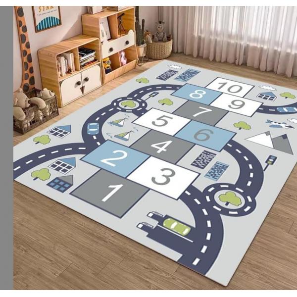 Quality Cartoon Track Traffic Map Carpets For Living Room Floor, Children Playroom Rug for sale