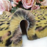 China Leopard Printed Rabbit Fur Material 320gsm 150D 288F factory