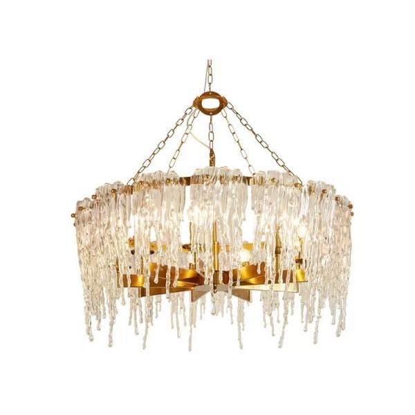 Quality 90V Polished Finish Kitchen Diameter 80 / 100cm Crystal Pendant Light for sale