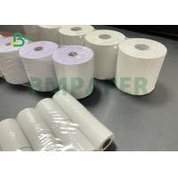 China 58 * 30mm Self Adhesive Thermal Label Jumbo Roll Price Barcode Stickers factory