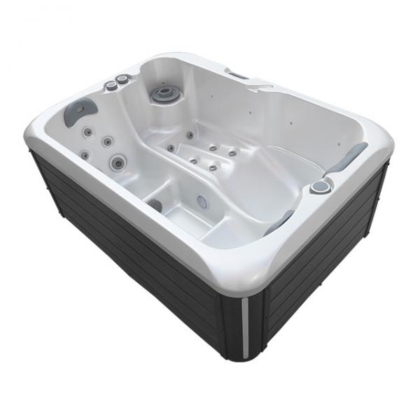 Quality Modern 3 People Acrylic Whirlpools Spa Hot Tub Outdoor Bathtub With LED Light for sale