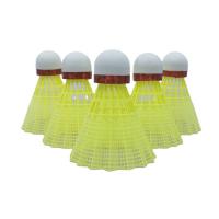 Quality White Yellow Nylon Badminton Shuttlecock Indoor Outdoor Sports PU Cork for sale