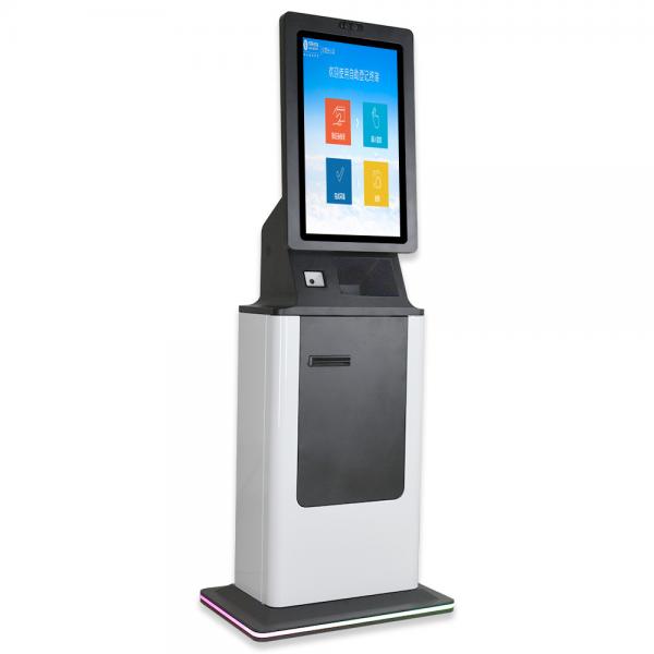 Quality 21.5 Inch Self Service Kiosk Touch Screen Vertical Terminal White Query Card for sale