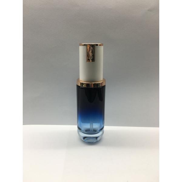 Quality 30ml Glass Lotion Bottle with pump Translucent green Gradient blue color Pearl for sale