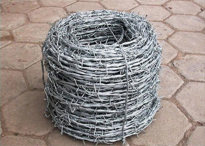 China Galvanized Steel Barbed Wire For Protecting Vineyard 2mm Diameter 15mm Barb factory
