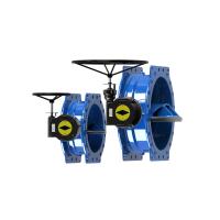 Quality Ductile Iron Blue Double Eccentric Butterfly Valve Modulating / On Off Type for sale