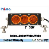 China 6inch 30W Cree Amber White Led Light Bar Single Row Off road 4X4 Vehicles for sale