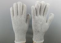 China Elastic Cuff Cotton String Knit Gloves , Cotton Work Gloves With Rubber Gripper Dots factory